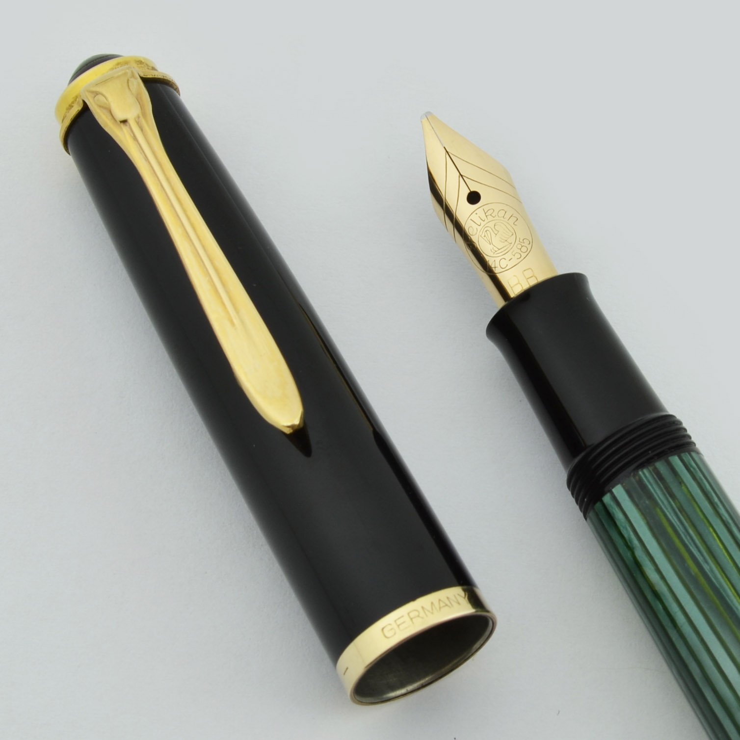 Pelikan 400NN Fountain Pen Set (1950s) - Green, 14k BB Nib